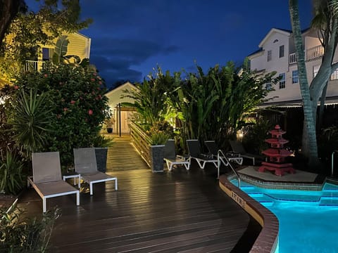 Night, Pool view, Inner courtyard view