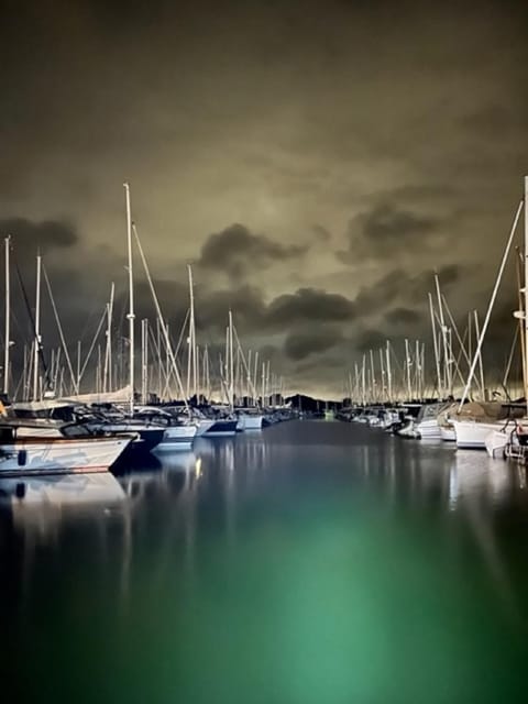 Property building, Night, Natural landscape, Sea view