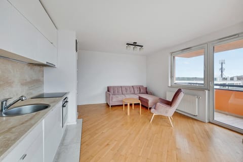 Kitchen or kitchenette, Living room, Seating area