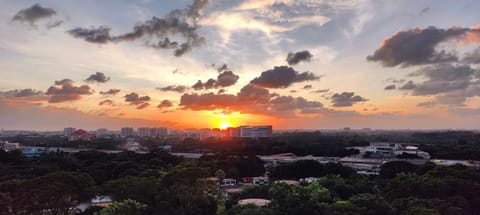 Day, Natural landscape, Bird's eye view, City view, Sunset