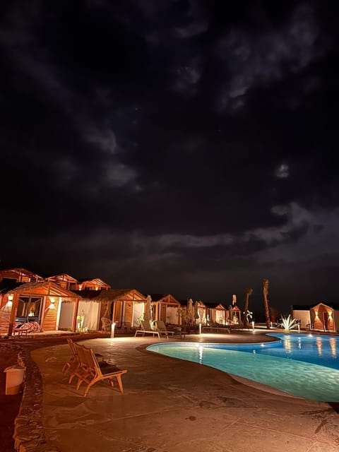 Property building, Night, Pool view, Swimming pool