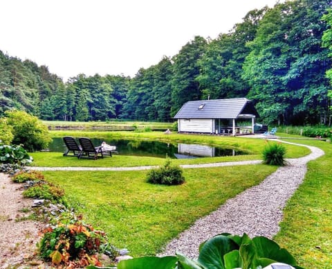 White homestead House in Vilnius County, Lithuania