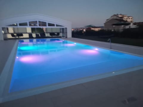 Night, Pool view, Swimming pool