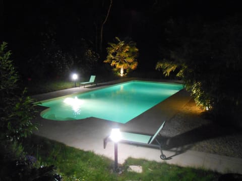 Night, Pool view, Swimming pool