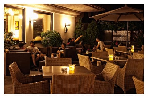 Patio, Night, Balcony/Terrace, group of guests