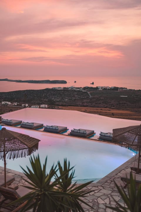 Natural landscape, Pool view, Swimming pool, Sunrise, Sunset