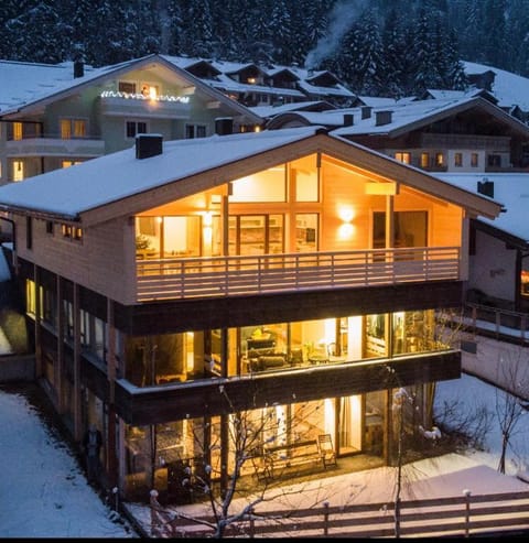 Property building, Night, Bird's eye view, Winter, On site