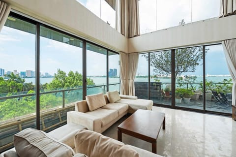 Patio, Day, Natural landscape, View (from property/room), Balcony/Terrace, Living room, Seating area, Sea view