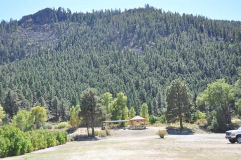 Property building, Patio, Natural landscape, Mountain view