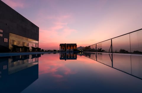 Swimming pool, Sunset