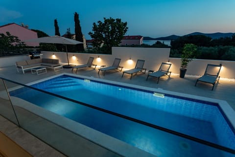 Pool view, Swimming pool, Sunset