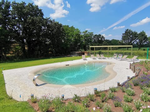 Property building, Spring, Day, Natural landscape, Garden, Garden view, Pool view, Swimming pool, sunbed