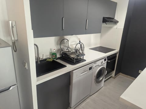 Kitchen or kitchenette, stove, kitchen