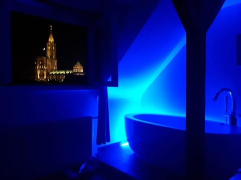 Night, Bathroom, Landmark view
