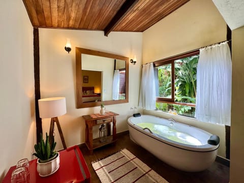 Bed, Natural landscape, Hot Tub, Bathroom, Photo of the whole room, Bedroom, Bath, towels