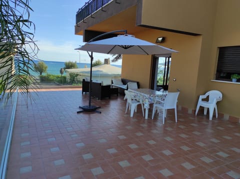 Patio, Natural landscape, Seating area, Sea view