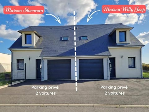 Sherman & Willy Jeep - 2 Maisons de vacances, 4min à pied de la plage - Parking privé - Wifi gratuit - Terrasse - Calme House in Normandy