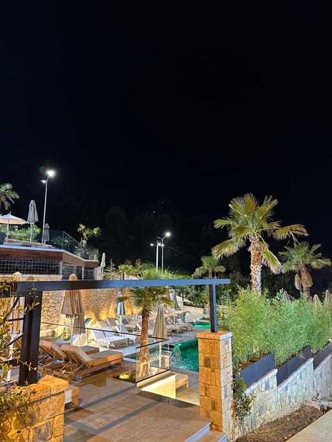 Night, Pool view, Swimming pool