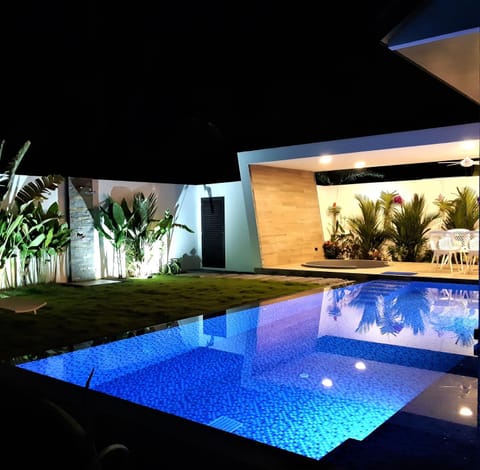 Night, Balcony/Terrace, Swimming pool, Swimming pool