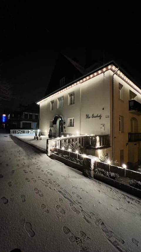 Property building, Night, Winter