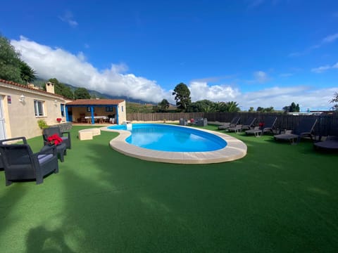 Patio, Natural landscape, Pool view