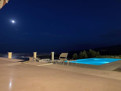 Property building, Night, Pool view, Swimming pool