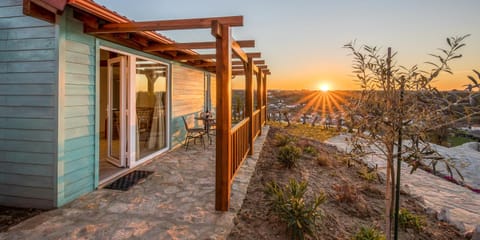 Property building, Patio, Natural landscape, Garden, View (from property/room), Balcony/Terrace, Sunset