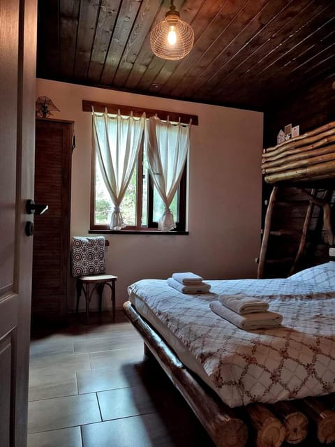 Bedroom, bunk bed, Inner courtyard view