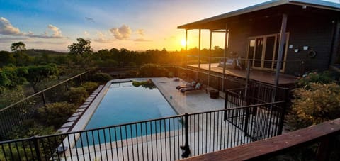 Natural landscape, Swimming pool, Sunset