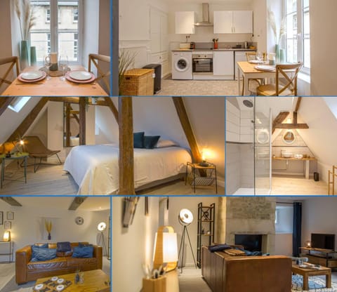 Bed, Living room, Bedroom, stove