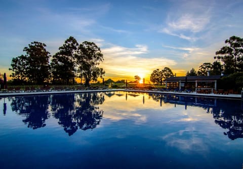 Natural landscape, Pool view, Swimming pool, Sunset