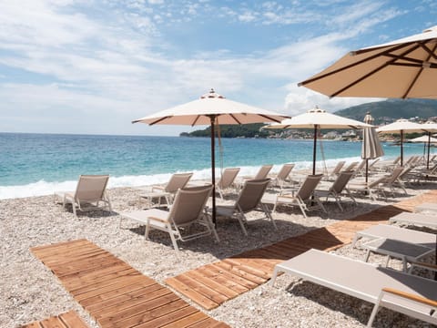 Beach, Sea view, sunbed