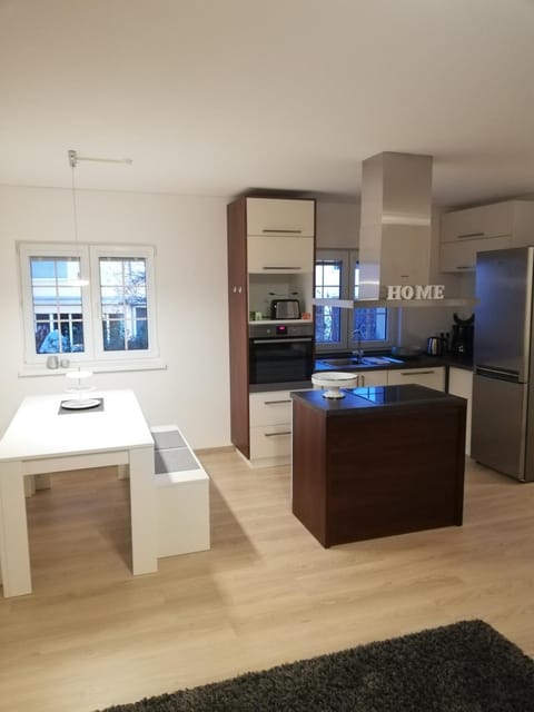 Kitchen or kitchenette, Living room, Dining area, stove