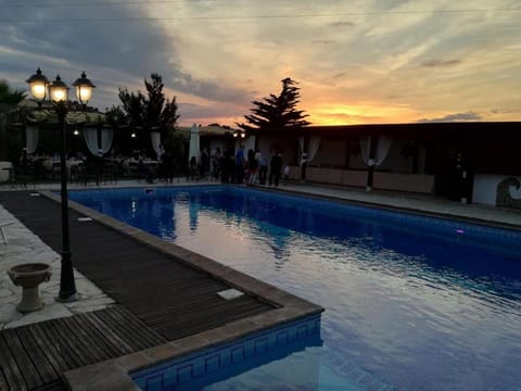 Summer, Swimming pool, Sunset