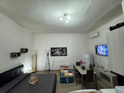 Bed, TV and multimedia, Living room, Photo of the whole room, Seating area, Bedroom, air conditioner