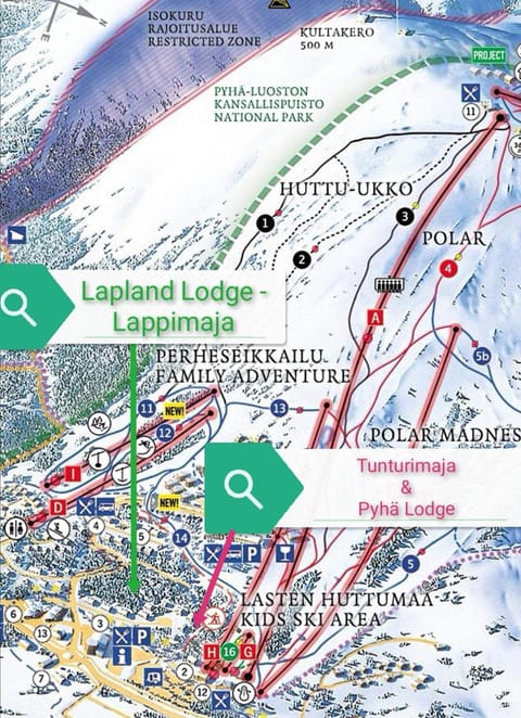 Lapland Tunturimaja Ski in, sauna, in Pyhä center - Lapland Villas House in Rovaniemi