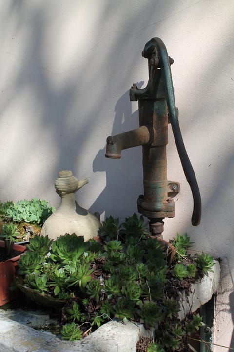 Property building, Decorative detail, Garden view