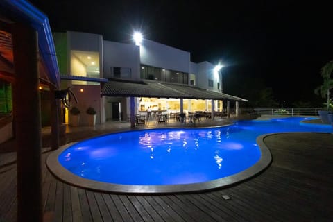 Property building, Night, Pool view, Swimming pool