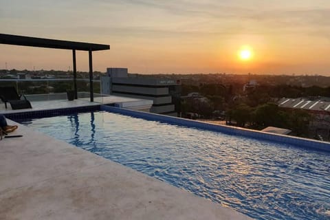 Swimming pool, Swimming pool, Sunset