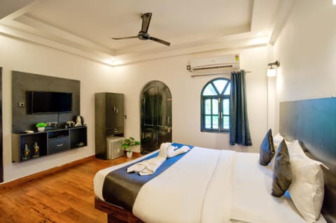 Bed, TV and multimedia, Living room, Photo of the whole room, Seating area, Evening entertainment, Bedroom, air conditioner