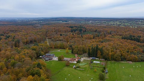 Property building, Natural landscape, Bird's eye view, Swimming pool