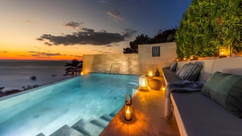 Night, Natural landscape, Seating area, Pool view, Sea view, Swimming pool, Sunrise, Sunset, sunbed