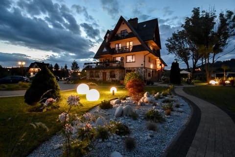 Property building, Night, Garden, Garden view