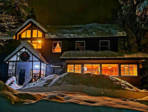 Property building, Night, Winter