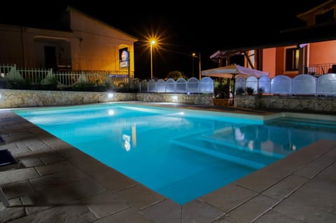 Night, Pool view, Swimming pool