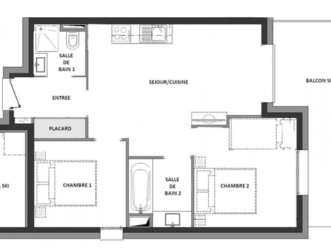 Appartement Hauteluce, 3 pièces, 6 personnes - FR-1-293-281 Wohnung in Villard-sur-Doron