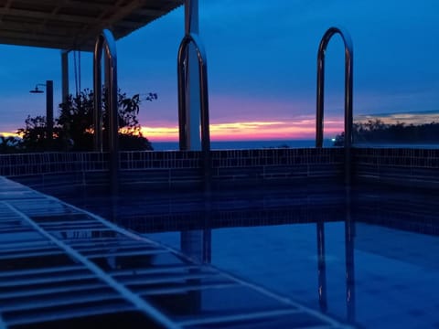 Property building, Sea view, Swimming pool, Sunset