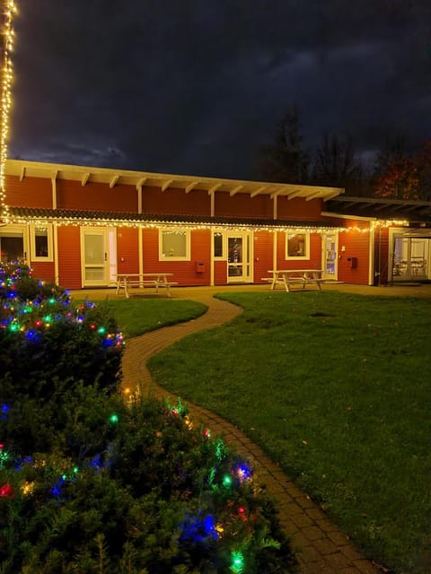 Property building, Night, Garden, Garden view