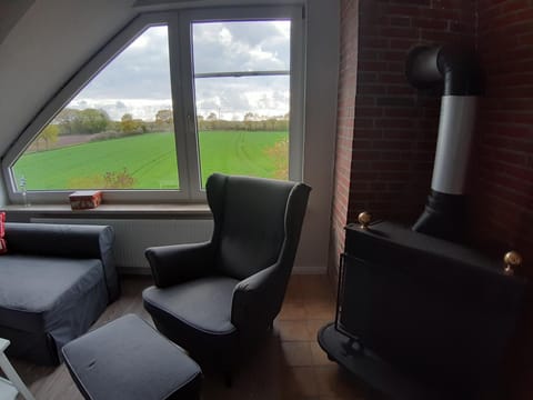 Living room, Seating area, Garden view