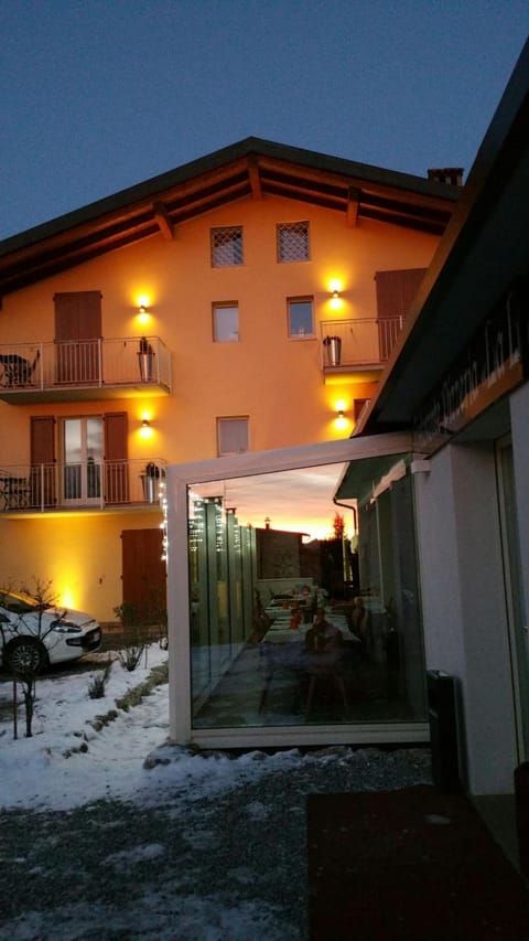 Property building, Night, Winter